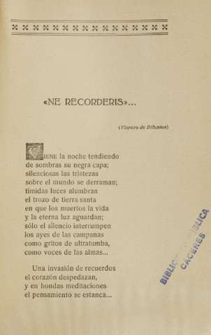 <<NE RECORDERIS>>...